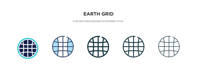Poster - earth grid icon in different style vector illustration. two colored and black earth grid vector icon