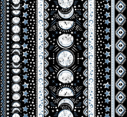 Wall Mural - Space Galaxy constellation seamless pattern print could be used for textile, zodiac star yoga mat, phone case