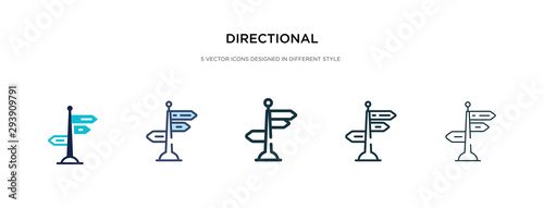 Fotografía directional icon in different style vector illustration