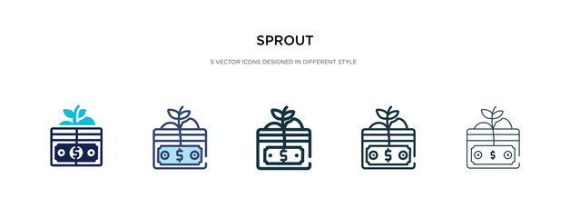 Wall Mural - sprout icon in different style vector illustration. two colored and black sprout vector icons designed in filled, outline, line and stroke style can be used for web, mobile, ui