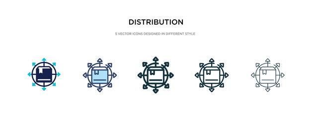 Poster - distribution icon in different style vector illustration. two colored and black distribution vector 