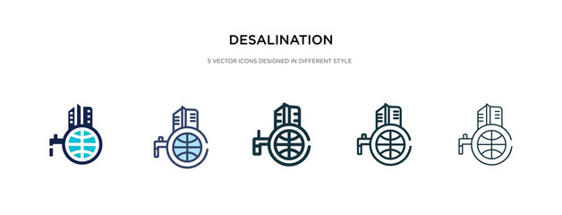 Wall Mural - desalination icon in different style vector illustration. two colored and black desalination vector icons designed in filled, outline, line and stroke style can be used for web, mobile, ui