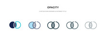 Opacity Icon In Different Style Vector Illustration. Two Colored And Black Opacity Vector Icons Designed In Filled, Outline, Line And Stroke Style Can Be Used For Web, Mobile, Ui