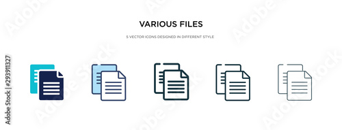 Fotografía various files icon in different style vector illustration