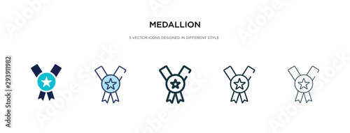 Cuadros en Lienzo medallion icon in different style vector illustration