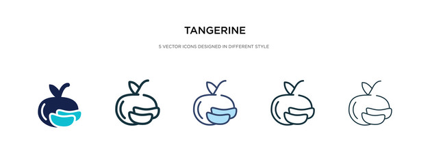 tangerine icon in different style vector illustration. two colored and black tangerine vector icons designed in filled, outline, line and stroke style can be used for web, mobile, ui