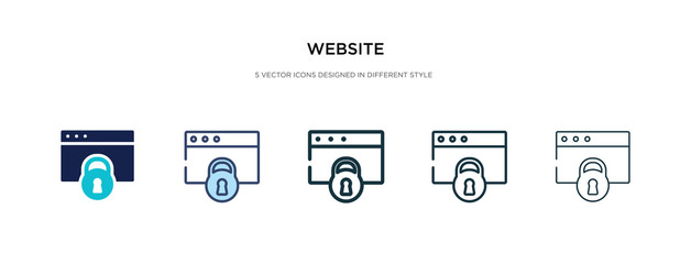 website icon in different style vector illustration. two colored and black website vector icons designed in filled, outline, line and stroke style can be used for web, mobile, ui