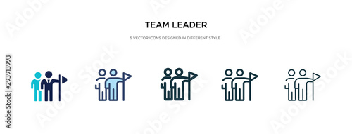 Fotomural team leader icon in different style vector illustration