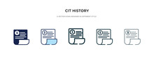 Cit History Icon In Different Style Vector Illustration. Two Colored And Black Cit History Vector Icons Designed In Filled, Outline, Line And Stroke Style Can Be Used For Web, Mobile, Ui