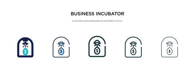 business incubator icon in different style vector illustration. two colored and black business incubator vector icons designed in filled, outline, line and stroke style can be used for web, mobile,