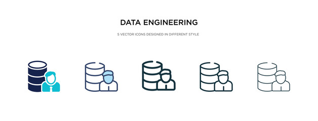 data engineering icon in different style vector illustration. two colored and black data engineering vector icons designed in filled, outline, line and stroke style can be used for web, mobile, ui