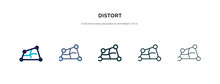 Distort Icon In Different Style Vector Illustration. Two Colored And Black Distort Vector Icons Designed In Filled, Outline, Line And Stroke Style Can Be Used For Web, Mobile, Ui