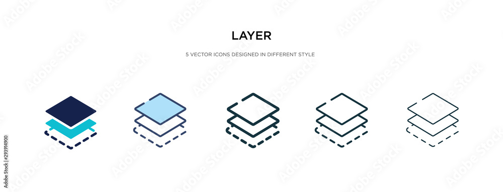 layer icon in different style vector illustration. two colored and black layer vector icons designed in filled, outline, line and stroke style can be used for web, mobile, ui - obrazy, fototapety, plakaty 