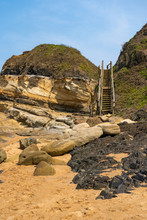 Staircase And Rocks On The Beach In Ballito - Durban South Africa.