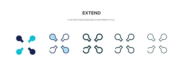 Poster - extend icon in different style vector illustration. two colored and black extend vector icons design