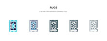 Rugs Icon In Different Style Vector Illustration. Two Colored And Black Rugs Vector Icons Designed In Filled, Outline, Line And Stroke Style Can Be Used For Web, Mobile, Ui