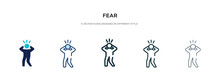 Fear Icon In Different Style Vector Illustration. Two Colored And Black Fear Vector Icons Designed In Filled, Outline, Line And Stroke Style Can Be Used For Web, Mobile, Ui