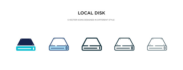 Poster - local disk icon in different style vector illustration. two colored and black local disk vector icon