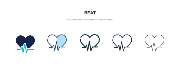 Wall Mural - beat icon in different style vector illustration. two colored and black beat vector icons designed in filled, outline, line and stroke style can be used for web, mobile, ui