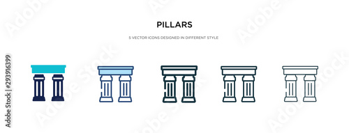 Cuadros en Lienzo pillars icon in different style vector illustration