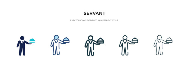 Wall Mural - servant icon in different style vector illustration. two colored and black servant vector icons designed in filled, outline, line and stroke style can be used for web, mobile, ui