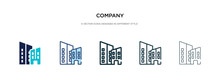 Company Icon In Different Style Vector Illustration. Two Colored And Black Company Vector Icons Designed In Filled, Outline, Line And Stroke Style Can Be Used For Web, Mobile, Ui
