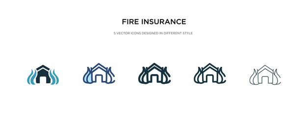 Wall Mural - fire insurance icon in different style vector illustration. two colored and black fire insurance vector icons designed in filled, outline, line and stroke style can be used for web, mobile, ui