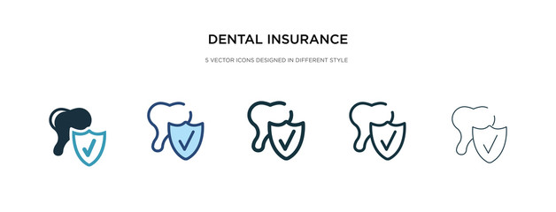 Wall Mural - dental insurance icon in different style vector illustration. two colored and black dental insurance vector icons designed in filled, outline, line and stroke style can be used for web, mobile, ui