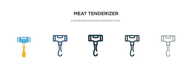 meat tenderizer icon in different style vector illustration. two colored and black meat tenderizer vector icons designed in filled, outline, line and stroke style can be used for web, mobile, ui