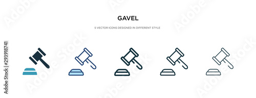 Fotografía gavel icon in different style vector illustration
