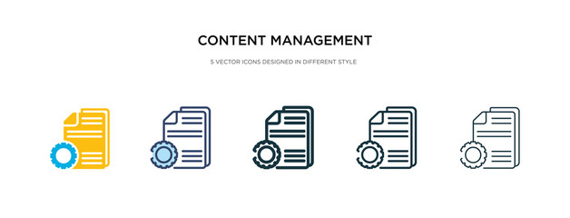 Poster - content management icon in different style vector illustration. two colored and black content manage