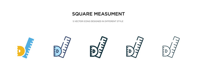 Wall Mural - square measument icon in different style vector illustration. two colored and black square measument vector icons designed in filled, outline, line and stroke style can be used for web, mobile, ui