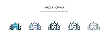 Hagia Sophia Icon In Different Style Vector Illustration. Two Colored And Black Hagia Sophia Vector Icons Designed In Filled, Outline, Line And Stroke Style Can Be Used For Web, Mobile, Ui