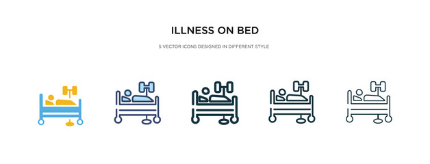 Wall Mural - illness on bed icon in different style vector illustration. two colored and black illness on bed vector icons designed in filled, outline, line and stroke style can be used for web, mobile, ui