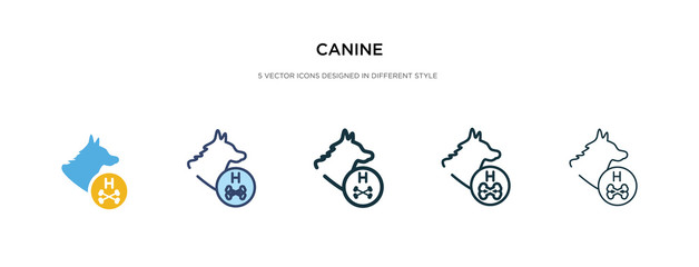 canine icon in different style vector illustration. two colored and black canine vector icons designed in filled, outline, line and stroke style can be used for web, mobile, ui