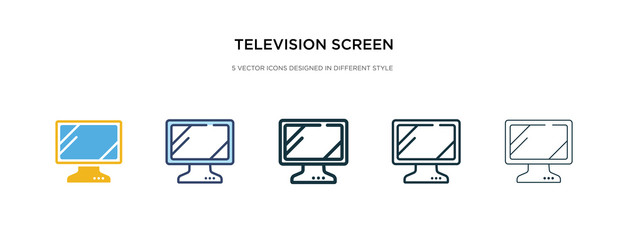 Wall Mural - television screen off icon in different style vector illustration. two colored and black television screen off vector icons designed in filled, outline, line and stroke style can be used for web,
