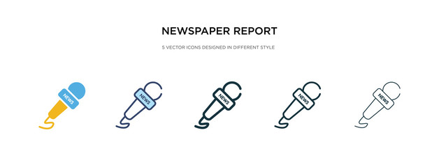 Poster - newspaper report icon in different style vector illustration. two colored and black newspaper report