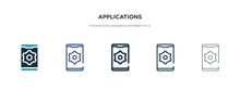 applications icon in different style vector illustration. two colored and black applications vector icons designed in filled, outline, line and stroke style can be used for web, mobile, ui