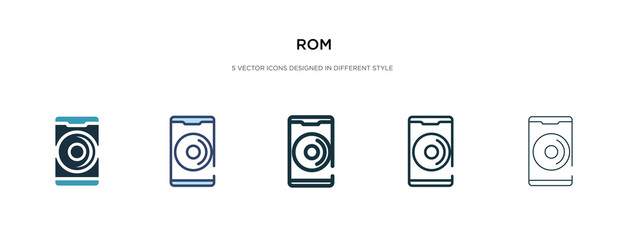 Poster - rom icon in different style vector illustration. two colored and black rom vector icons designed in 