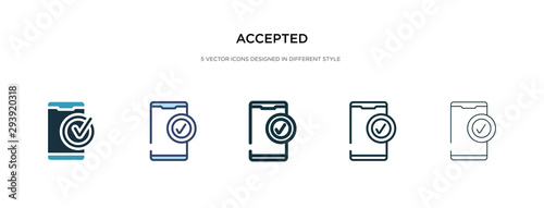 Fotomural accepted icon in different style vector illustration