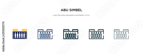 abu simbel icon in different style vector illustration Tableau sur Toile