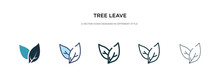 Tree Leave Icon In Different Style Vector Illustration. Two Colored And Black Tree Leave Vector Icons Designed In Filled, Outline, Line And Stroke Style Can Be Used For Web, Mobile, Ui