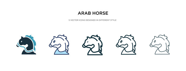 arab horse icon in different style vector illustration. two colored and black arab horse vector icons designed in filled, outline, line and stroke style can be used for web, mobile, ui