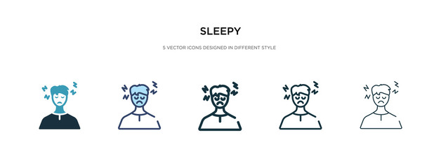 Wall Mural - sleepy icon in different style vector illustration. two colored and black sleepy vector icons designed in filled, outline, line and stroke style can be used for web, mobile, ui