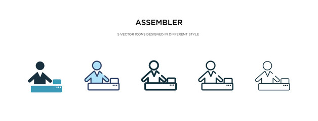 Wall Mural - assembler icon in different style vector illustration. two colored and black assembler vector icons designed in filled, outline, line and stroke style can be used for web, mobile, ui