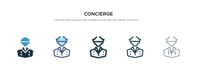 Wall Mural - concierge icon in different style vector illustration. two colored and black concierge vector icons designed in filled, outline, line and stroke style can be used for web, mobile, ui