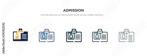 Fotomural admission icon in different style vector illustration