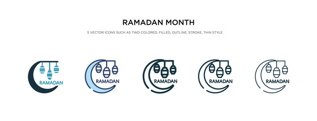 ramadan month icon in different style vector illustration. two colored and black ramadan month vector icons designed in filled, outline, line and stroke style can be used for web, mobile, ui