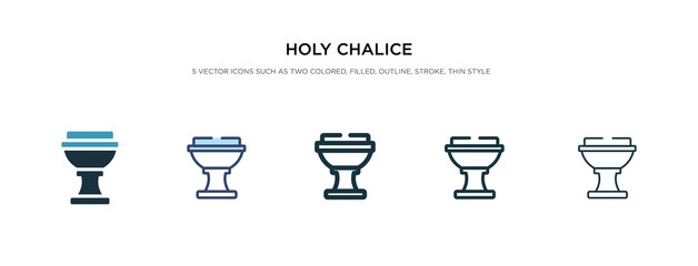 holy chalice icon in different style vector illustration. two colored and black holy chalice vector icons designed in filled, outline, line and stroke style can be used for web, mobile, ui