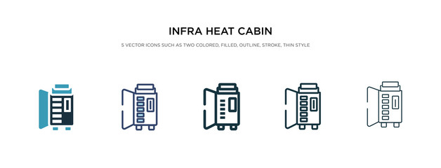 infra heat cabin icon in different style vector illustration. two colored and black infra heat cabin vector icons designed in filled, outline, line and stroke style can be used for web, mobile, ui